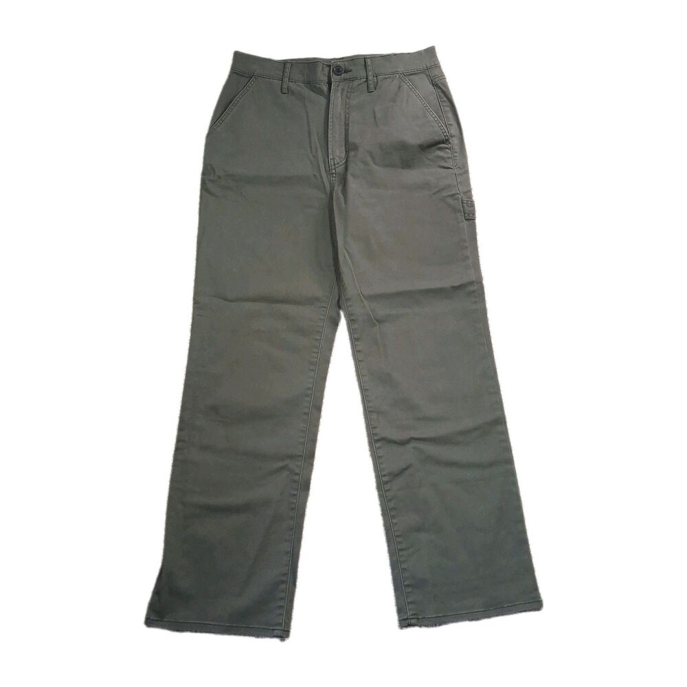 a.n.a Womens Pants Size 6 Olive Green Highest-Rise Vintage Straight Leg Utility